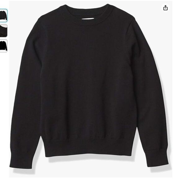 5/$25 Amazon Essentials Boys Black Crewneck Sweatshirt Size Small - Picture 1 of 4